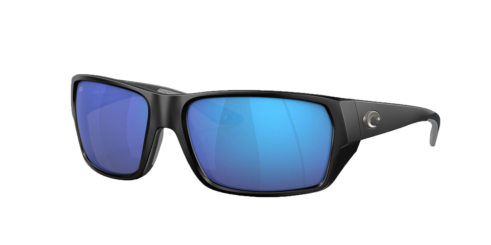 Costa Del Mar Tailfin M Blue Mirror Polarized Sunglasses - Matte Black